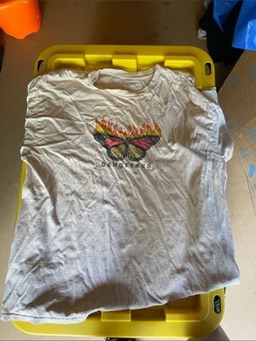Women’s White 'Dangerous' Butterfly Graphic Tee